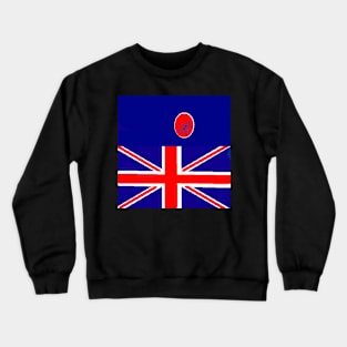 Sporty UK Design on Black Background Crewneck Sweatshirt